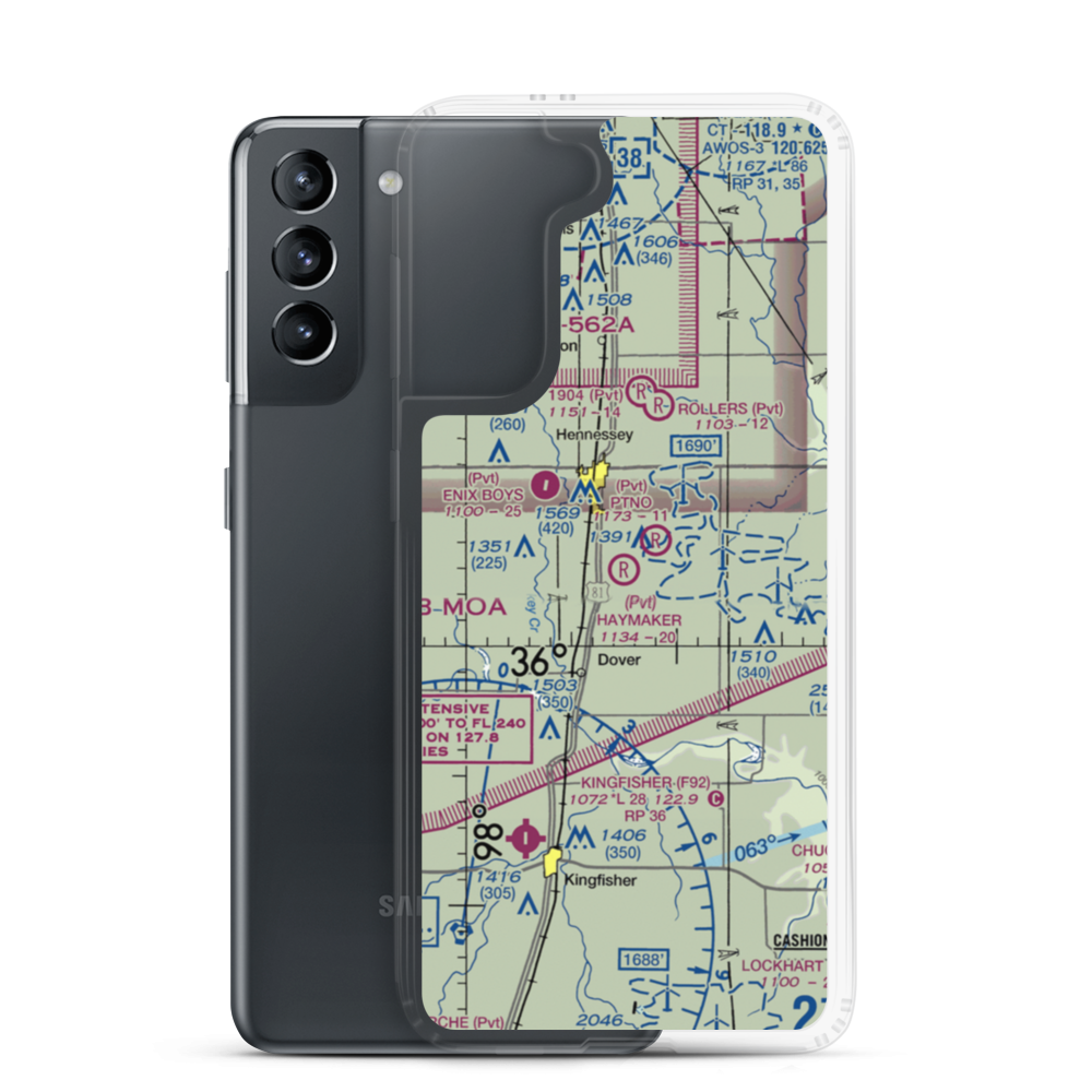 Haymaker Airport (34OK) VFR Sectional Samsung Case Samsung Galaxy S21 model shown