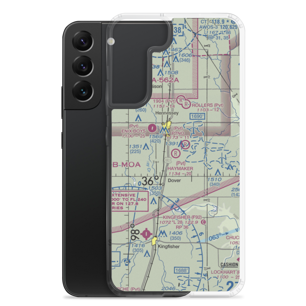 Haymaker Airport (34OK) VFR Sectional Samsung Case Samsung Galaxy S22 Plus model shown
