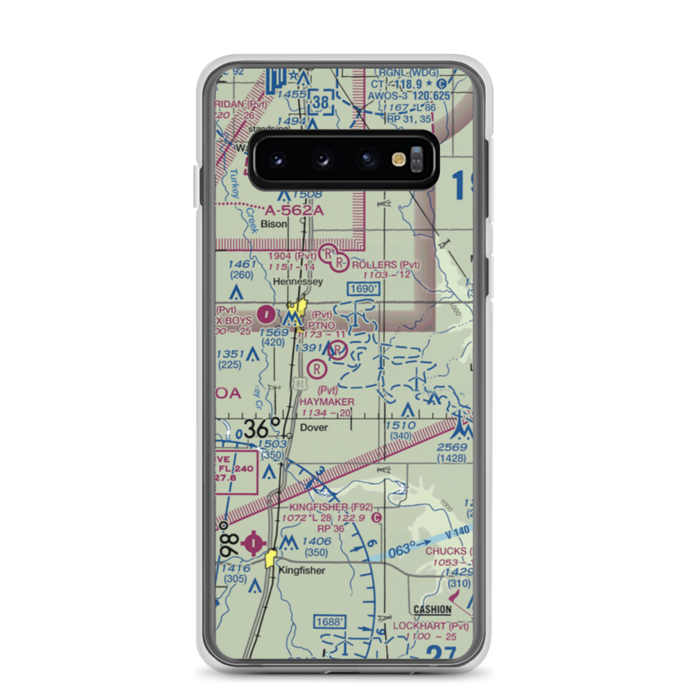 Haymaker Private Airport (35OK) VFR Sectional Samsung Case Samsung Galaxy S10 model shown