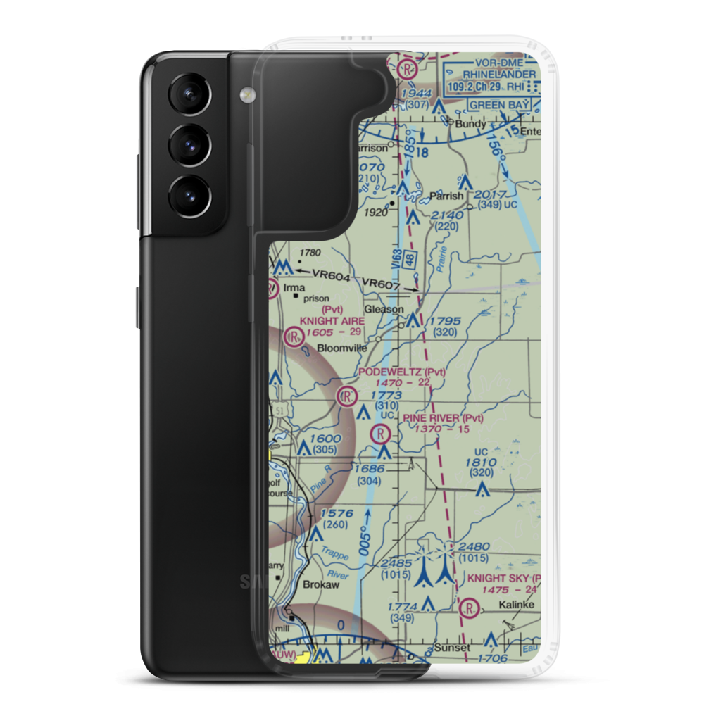 Haymeadow Airport (5WI5) VFR Sectional Samsung Case Samsung Galaxy S21 Plus model shown