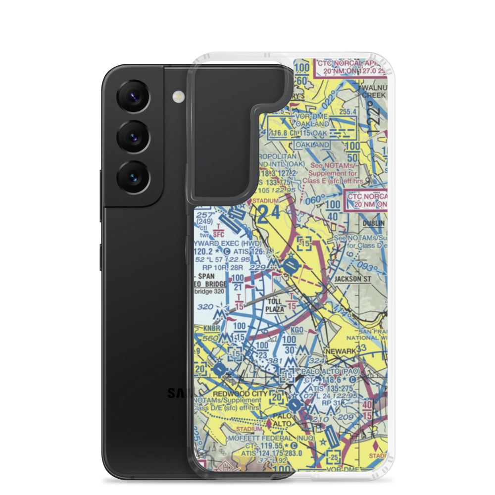Hayward Executive Airport (HWD) VFR Sectional Samsung Case Samsung Galaxy S22 model shown