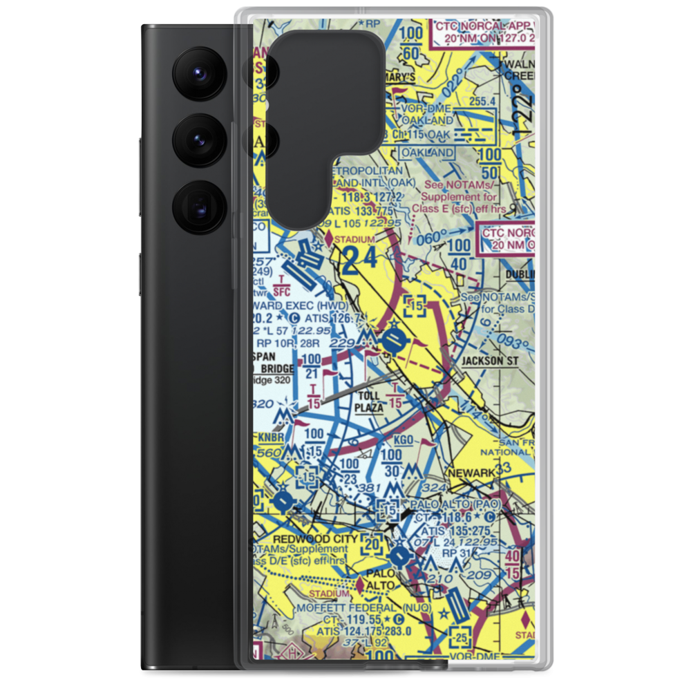 Hayward Executive Airport (HWD) VFR Sectional Samsung Case Samsung Galaxy S22 Ultra model shown