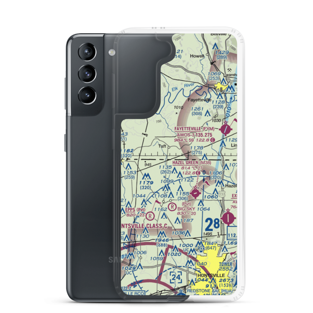 Hazel Green Acres Airport (8AL7) VFR Sectional Samsung Case Samsung Galaxy S21 model shown
