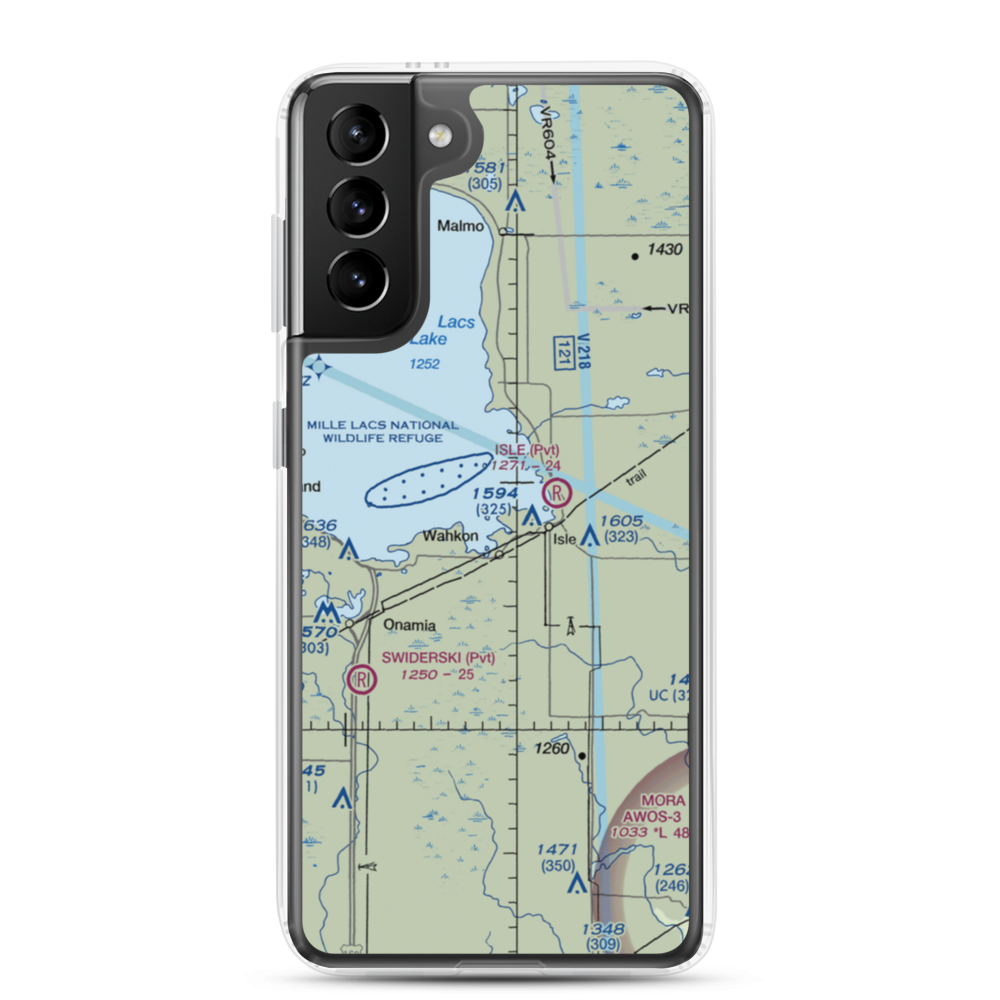 Hazelglade Resort Seaplane Base (MY22) VFR Sectional Samsung Case Samsung Galaxy S21 Plus model shown