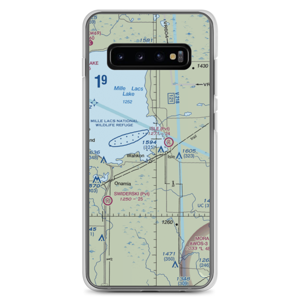 Hazelglade Resort Seaplane Base (MY22) VFR Sectional Samsung Case Samsung Galaxy S10+ model shown