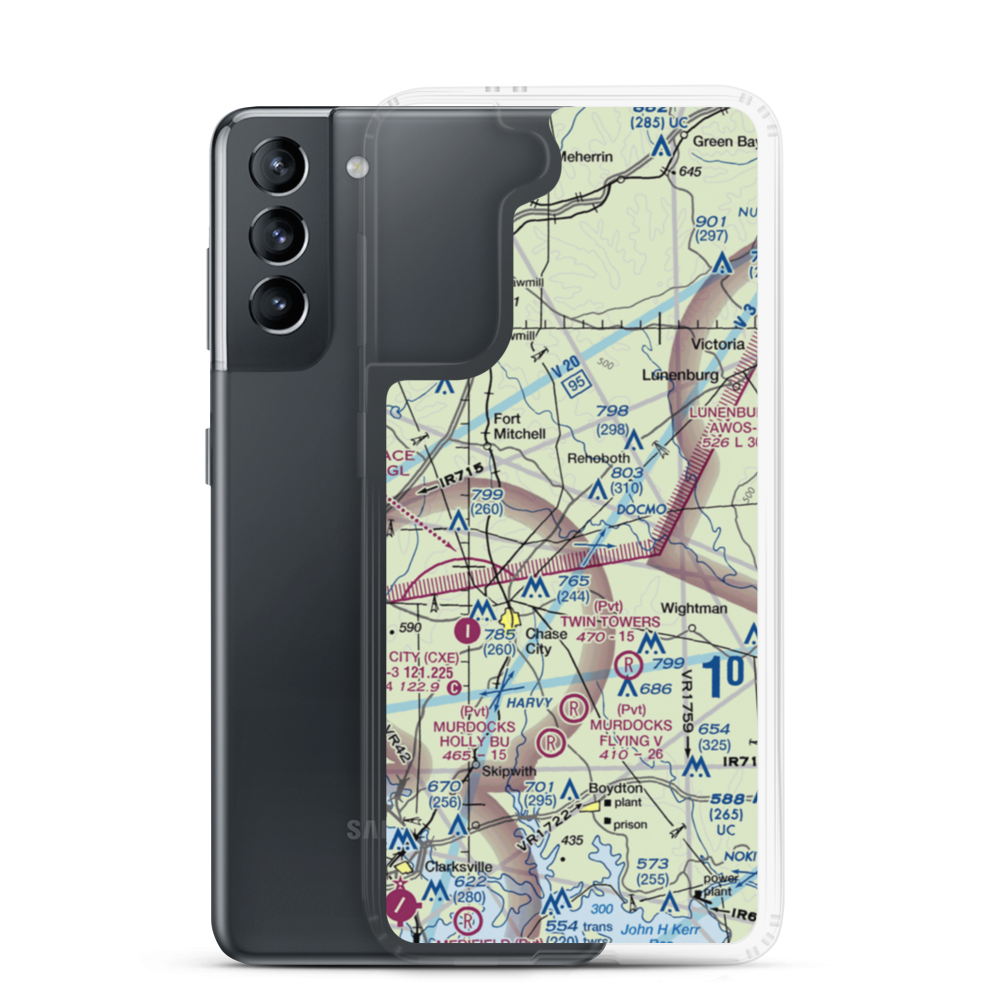 Hazelswart Airport (1VA8) VFR Sectional Samsung Case Samsung Galaxy S21 model shown