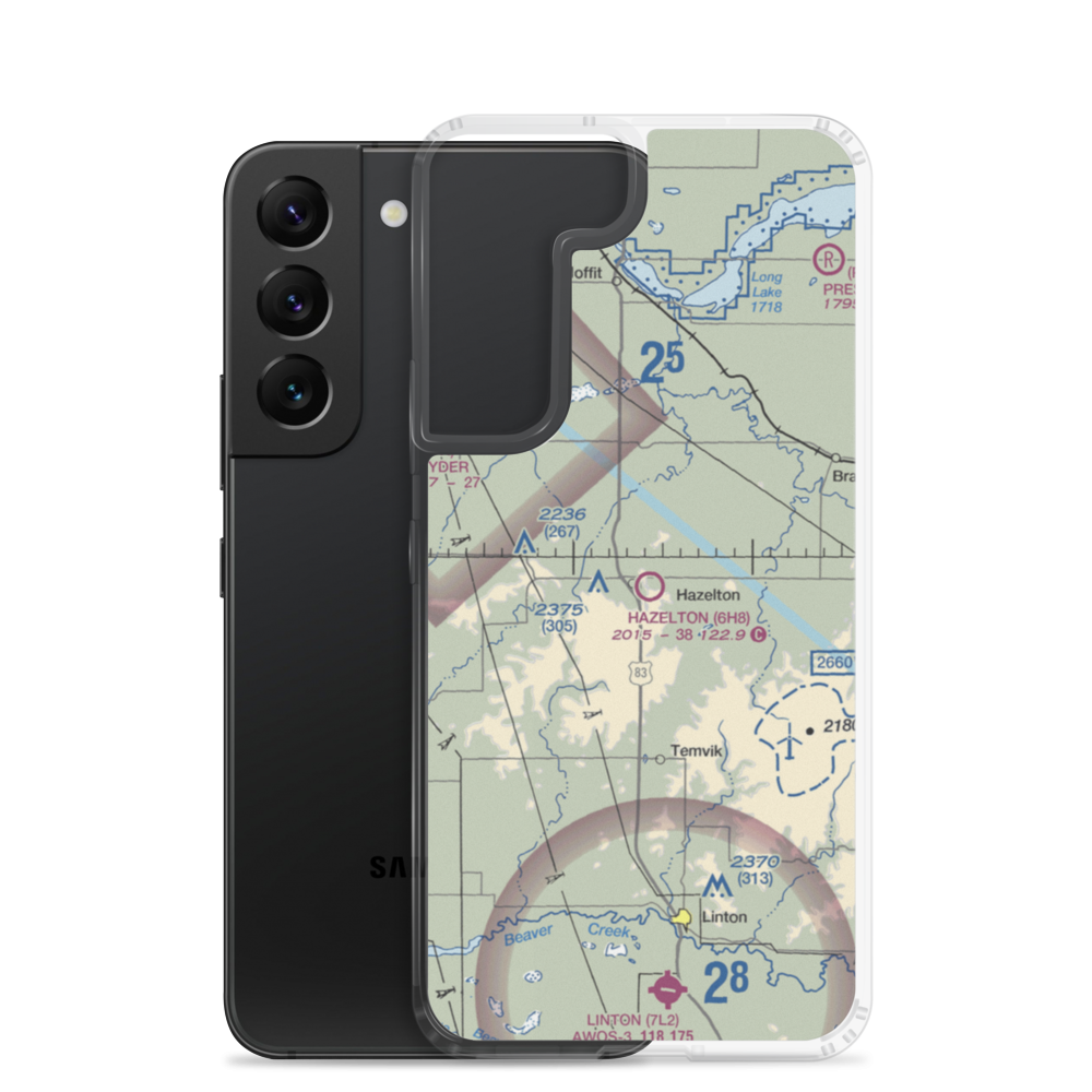Hazelton Municipal Airport (6H8) VFR Sectional Samsung Case Samsung Galaxy S22 model shown