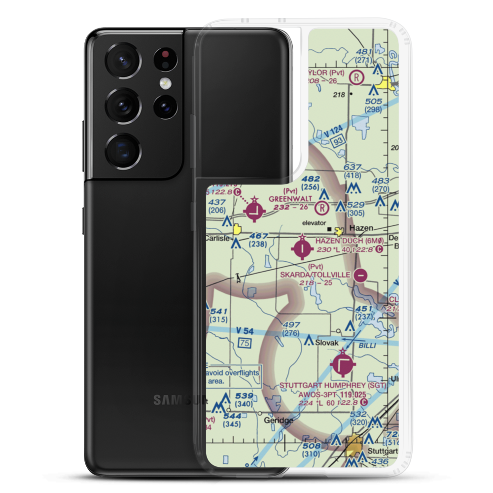 Hazen Municipal Airport (6M0) VFR Sectional Samsung Case Samsung Galaxy S21 Ultra model shown