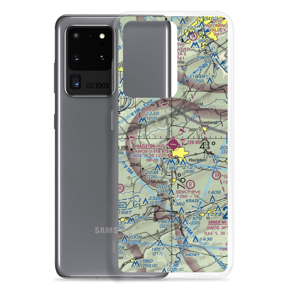 Hazleton Municipal Airport (HZL) VFR Sectional Samsung Case Samsung Galaxy S20 Ultra model shown