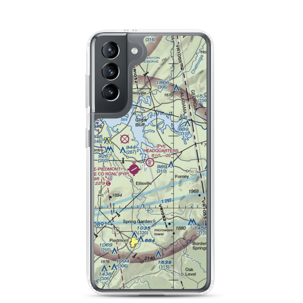Headquarters Airport (AL27) VFR Sectional Samsung Case Samsung Galaxy S21 model shown