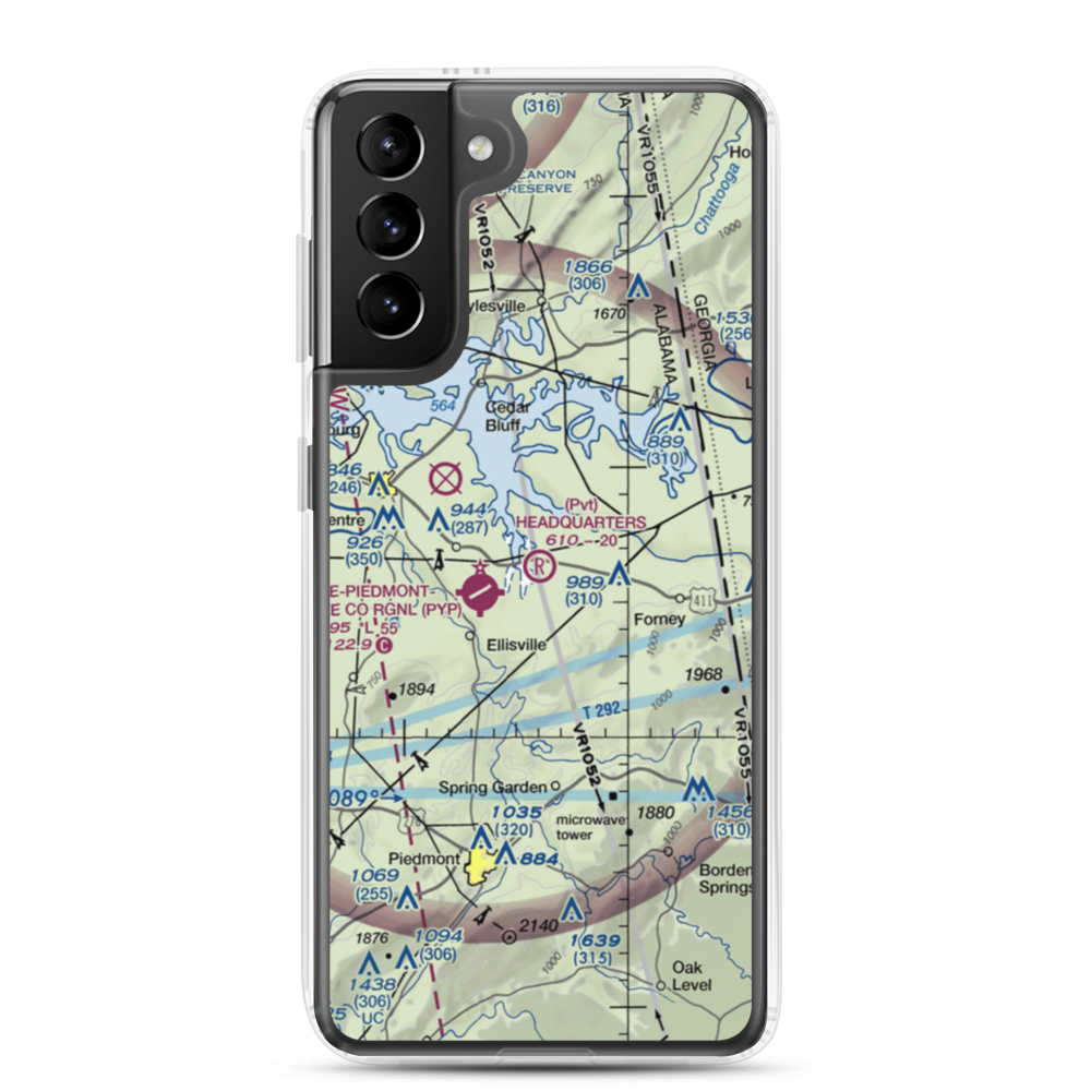 Headquarters Airport (AL27) VFR Sectional Samsung Case Samsung Galaxy S21 Plus model shown