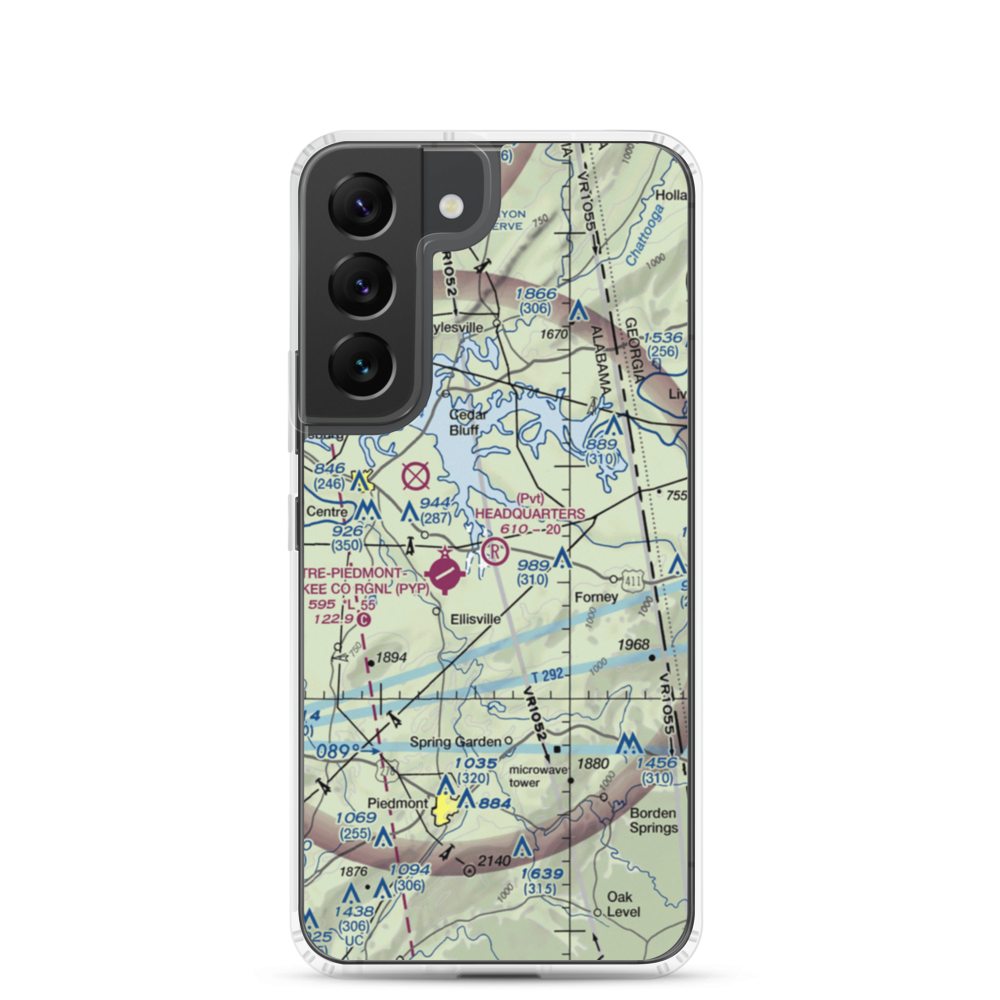 Headquarters Airport (AL27) VFR Sectional Samsung Case Samsung Galaxy S22 model shown