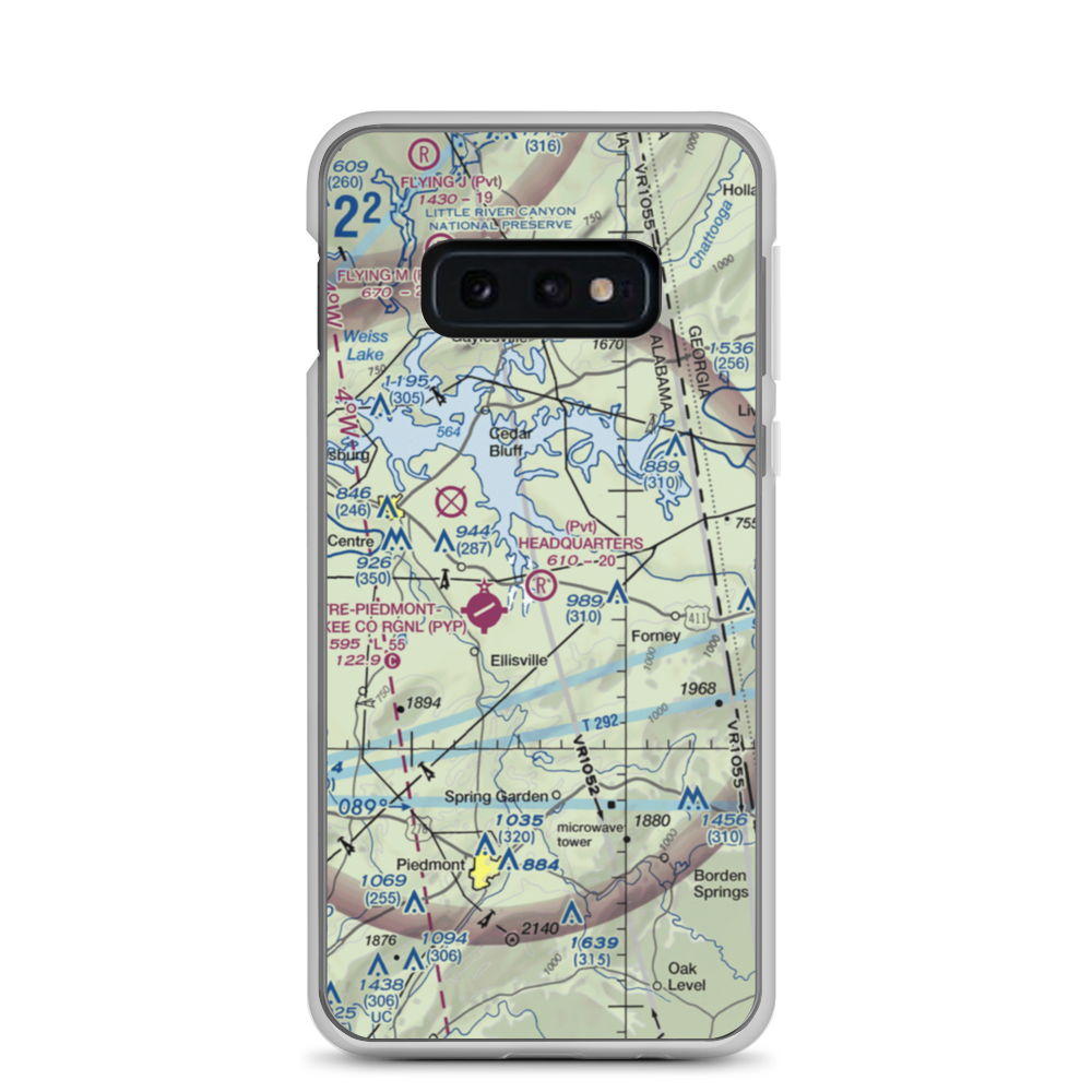 Headquarters Airport (AL27) VFR Sectional Samsung Case Samsung Galaxy S10e model shown