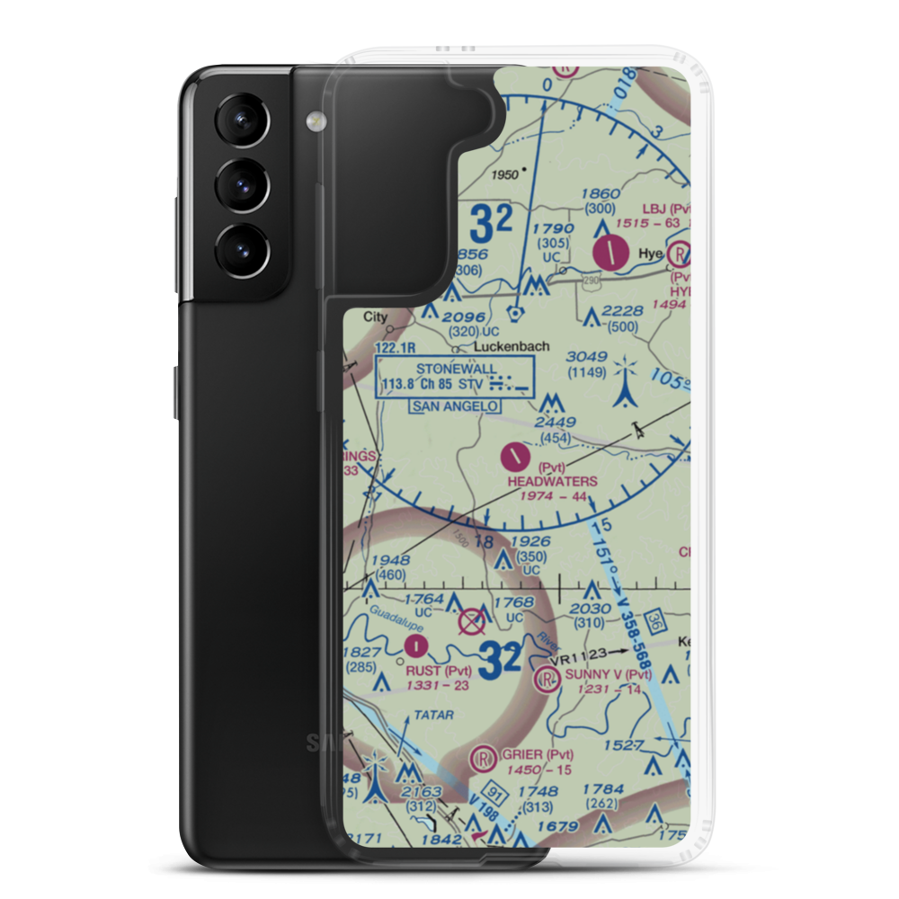 Headwaters Airport (25XA) VFR Sectional Samsung Case Samsung Galaxy S21 Plus model shown
