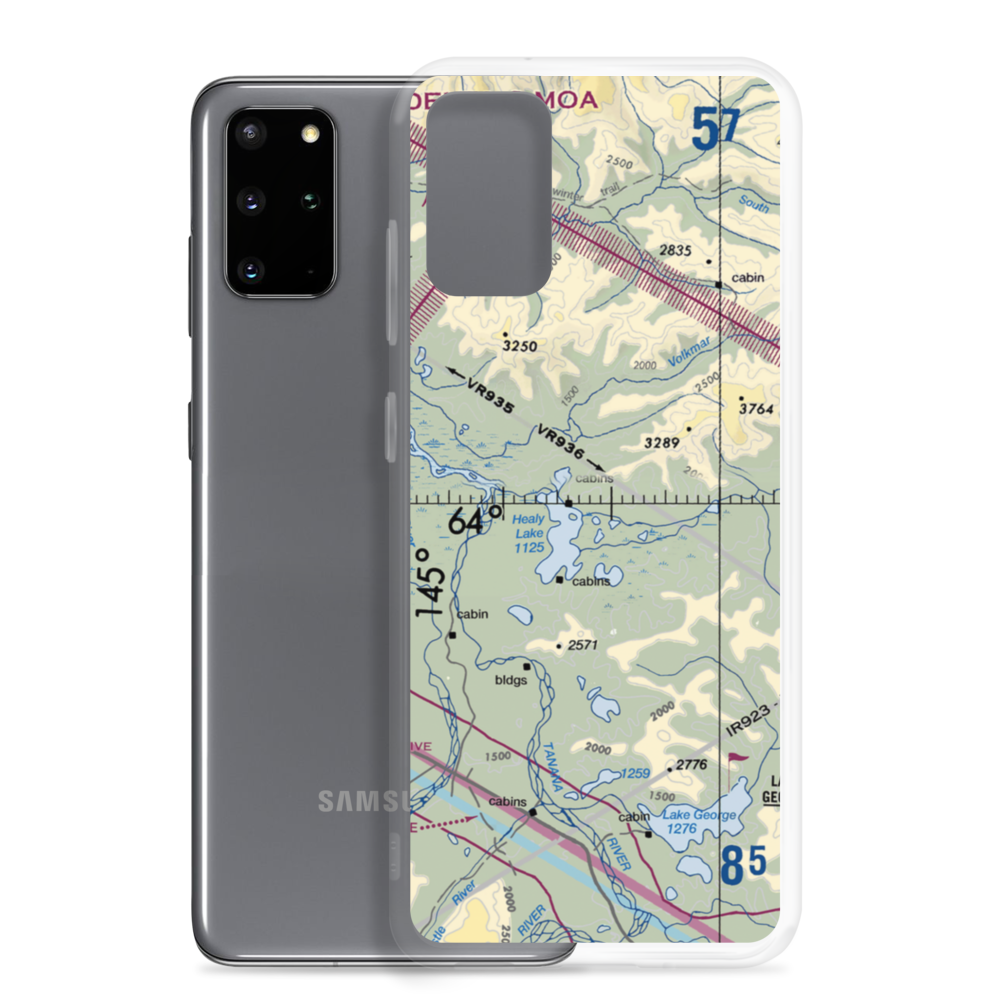 Healy Lake Airport (HKB) VFR Sectional Samsung Case Samsung Galaxy S20 Plus model shown