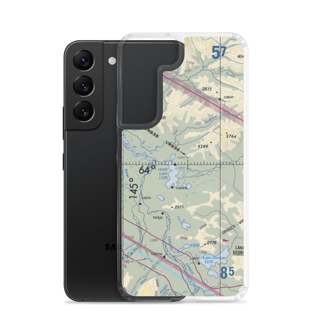 Healy Lake Airport (HKB) VFR Sectional Samsung Case Samsung Galaxy S22 model shown