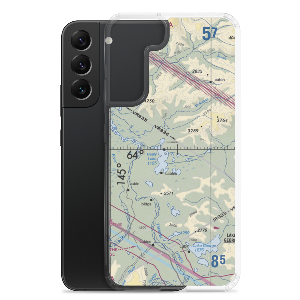 Healy Lake Airport (HKB) VFR Sectional Samsung Case Samsung Galaxy S22 Plus model shown
