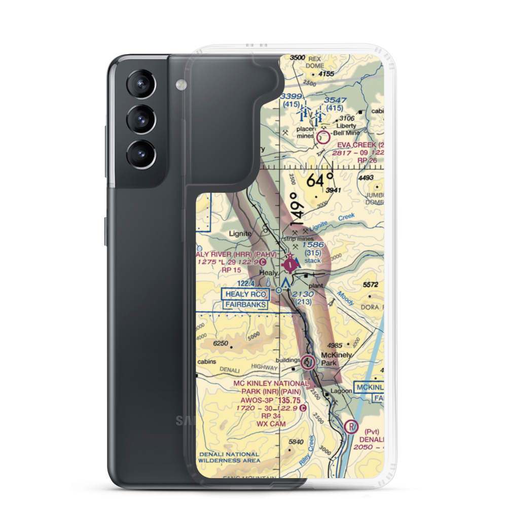 Healy River Airport (HRR) VFR Sectional Samsung Case Samsung Galaxy S21 model shown