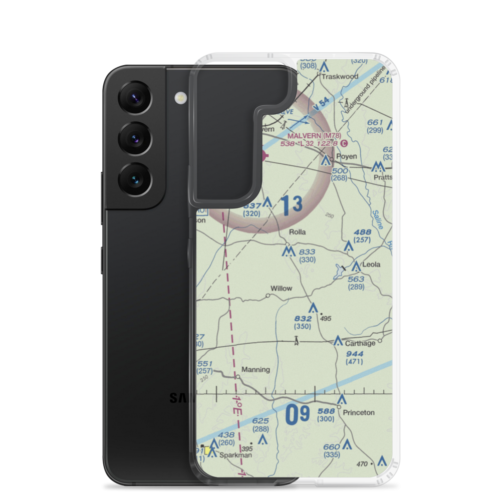 Heard Airport (AR83) VFR Sectional Samsung Case Samsung Galaxy S22 model shown