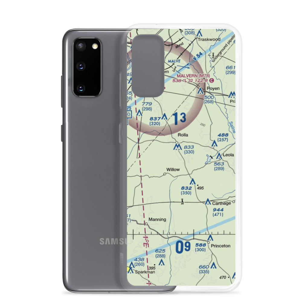 Heard Airport (AR83) VFR Sectional Samsung Case Samsung Galaxy S20 model shown