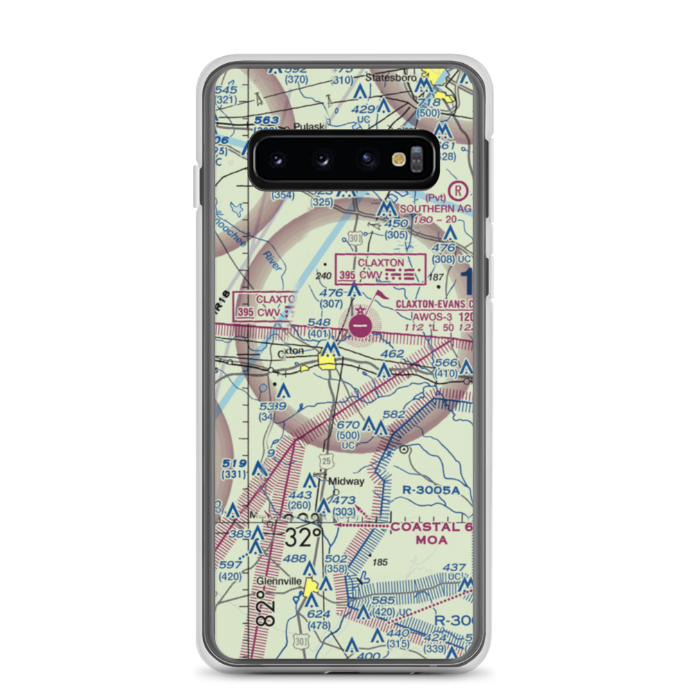 Hearn Airport (GA19) VFR Sectional Samsung Case Samsung Galaxy S10 model shown