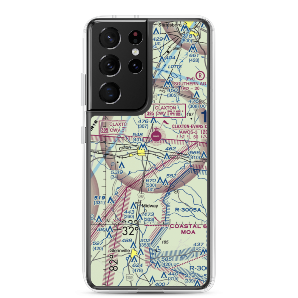 Hearn Airport (GA19) VFR Sectional Samsung Case Samsung Galaxy S21 Ultra model shown