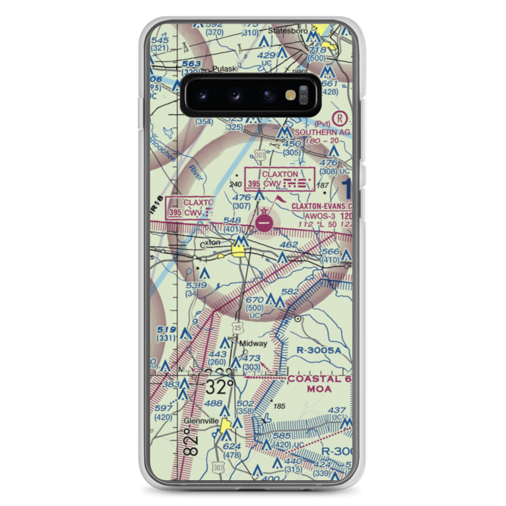 Hearn Airport (GA19) VFR Sectional Samsung Case Samsung Galaxy S10+ model shown
