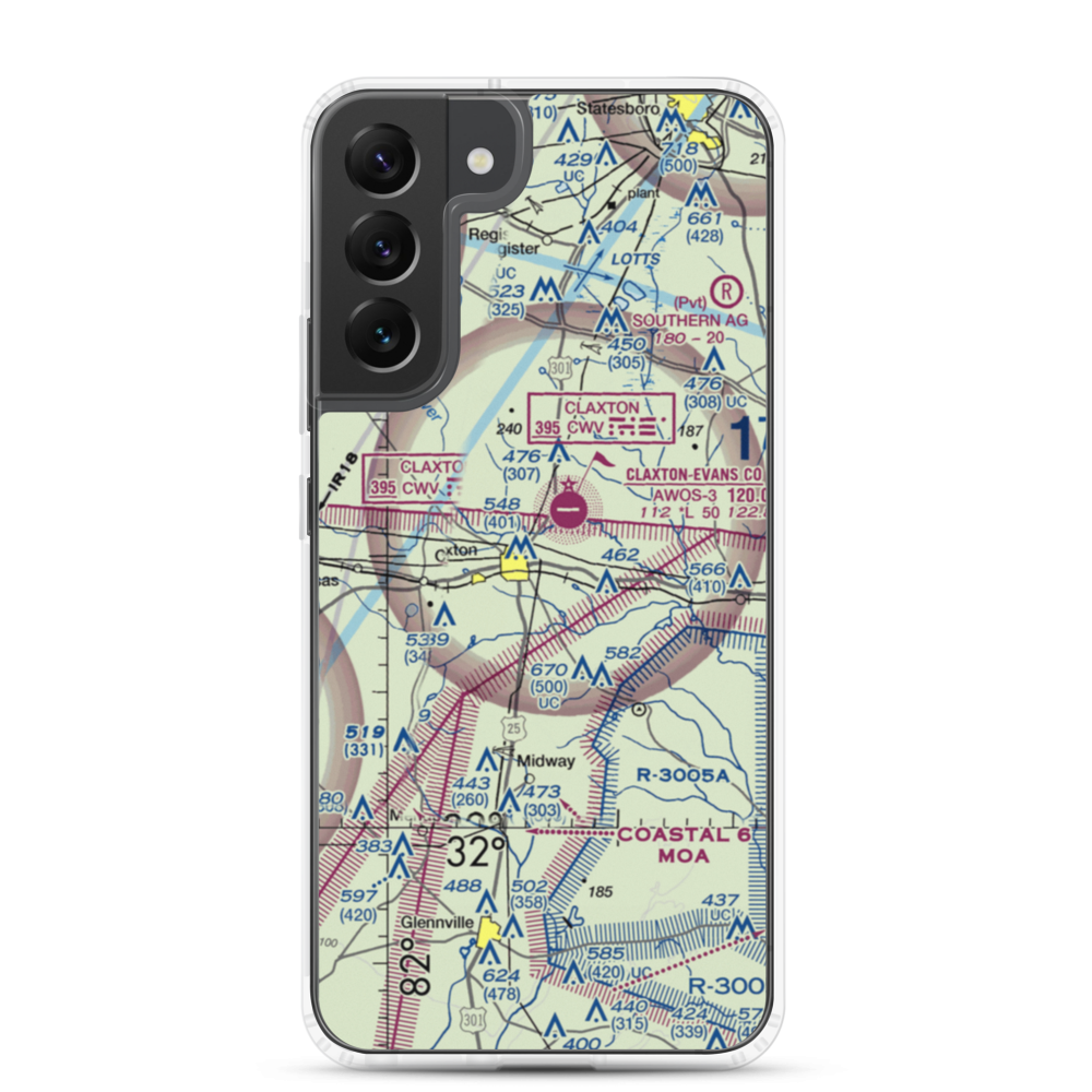 Hearn Airport (GA19) VFR Sectional Samsung Case Samsung Galaxy S22 Plus model shown