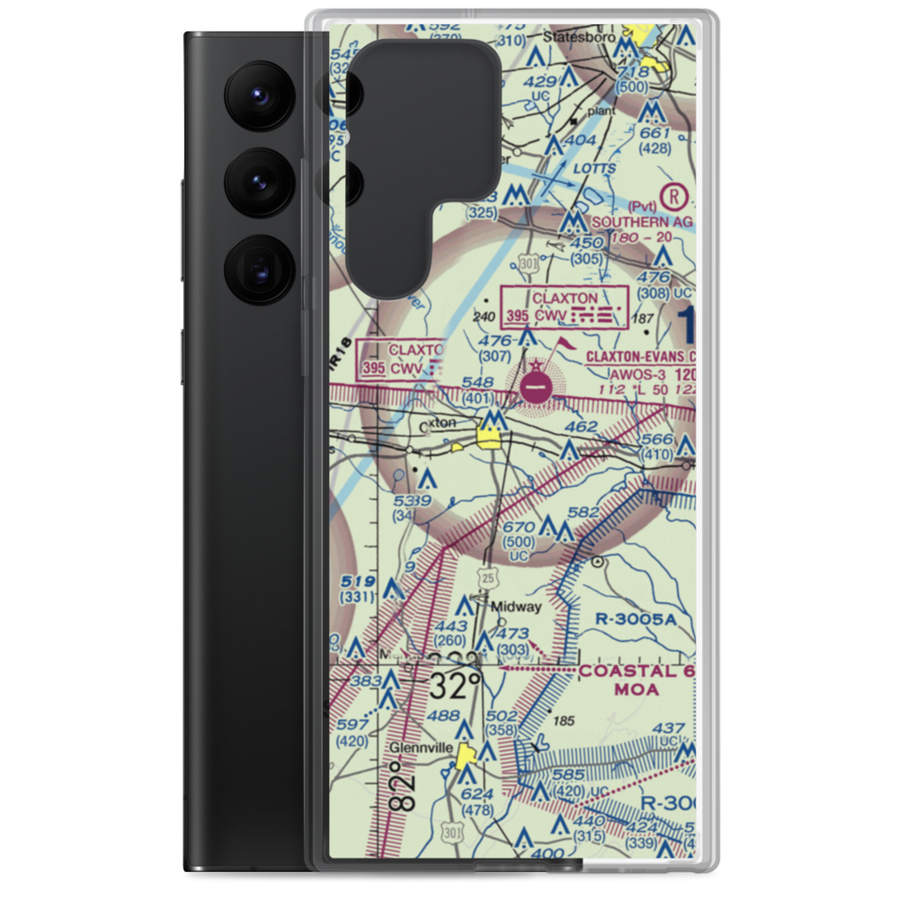 Hearn Airport (GA19) VFR Sectional Samsung Case Samsung Galaxy S22 Ultra model shown
