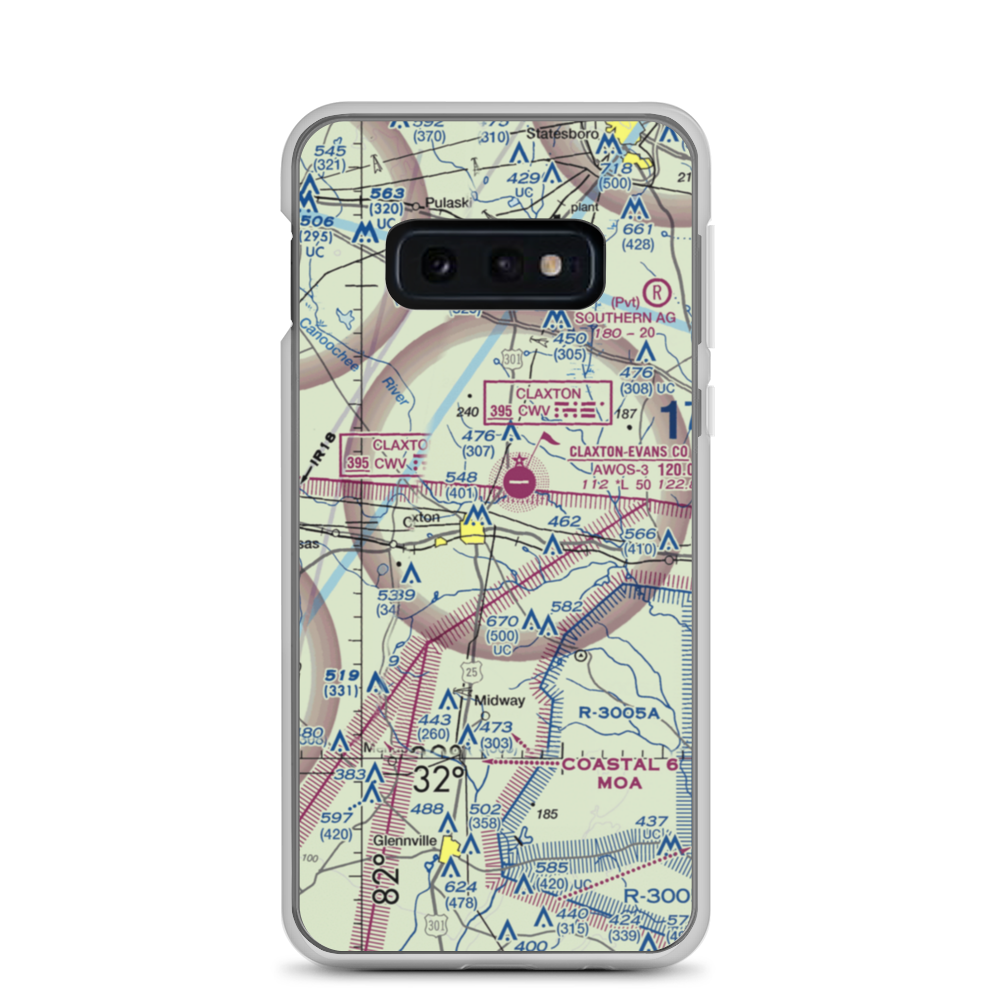Hearn Airport (GA19) VFR Sectional Samsung Case Samsung Galaxy S10e model shown