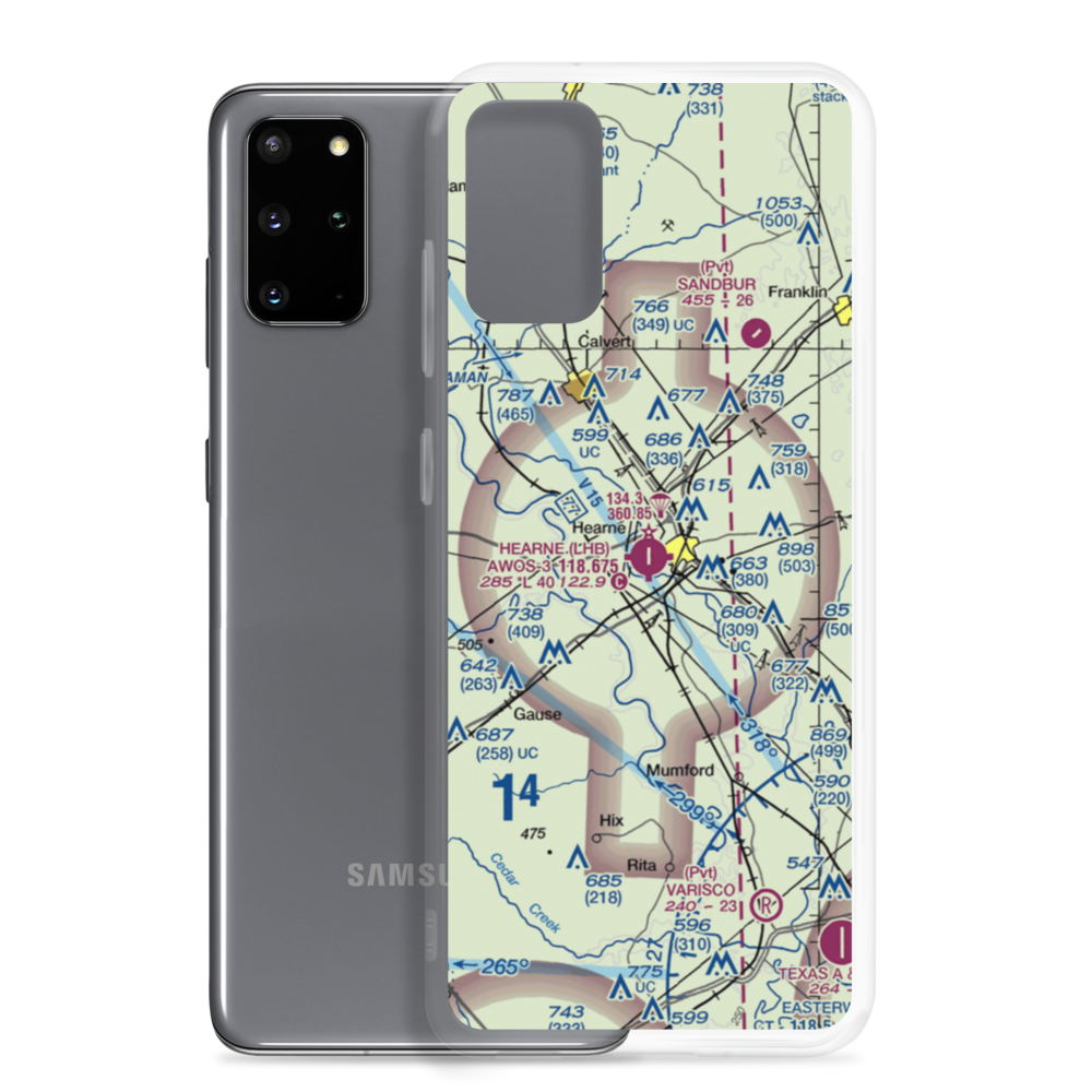 Hearne Municipal Airport (LHB) VFR Sectional Samsung Case Samsung Galaxy S20 Plus model shown