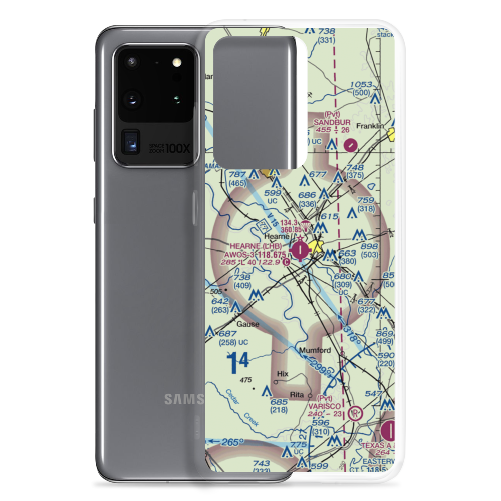 Hearne Municipal Airport (LHB) VFR Sectional Samsung Case Samsung Galaxy S20 Ultra model shown
