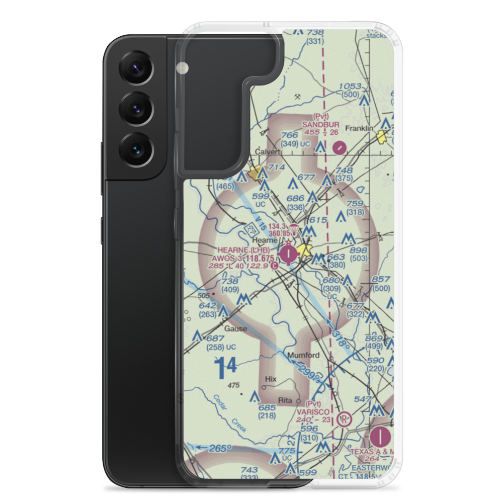 Hearne Municipal Airport (LHB) VFR Sectional Samsung Case Samsung Galaxy S22 Plus model shown