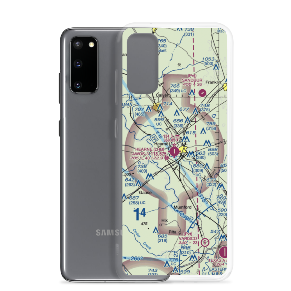 Hearne Municipal Airport (LHB) VFR Sectional Samsung Case Samsung Galaxy S20 model shown
