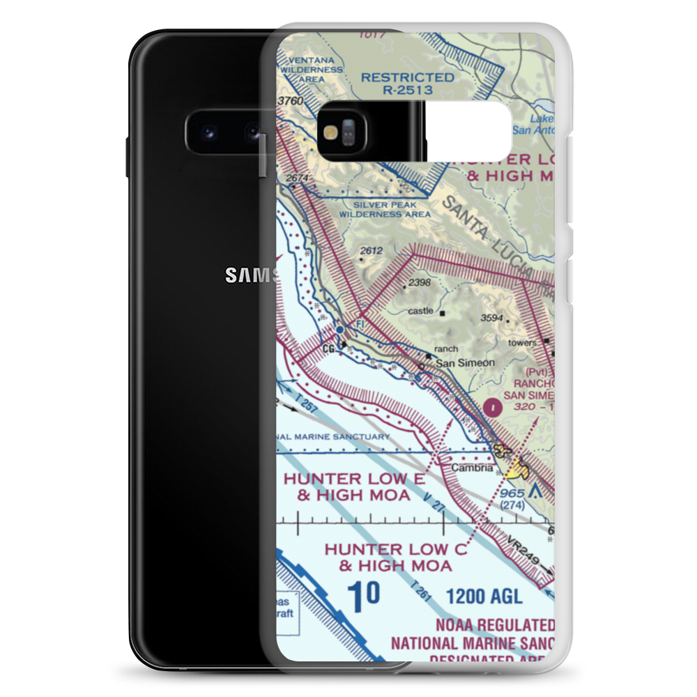 Hearst Ranch Airport (US-0249) VFR Sectional Samsung Case Samsung Galaxy S10+ model shown