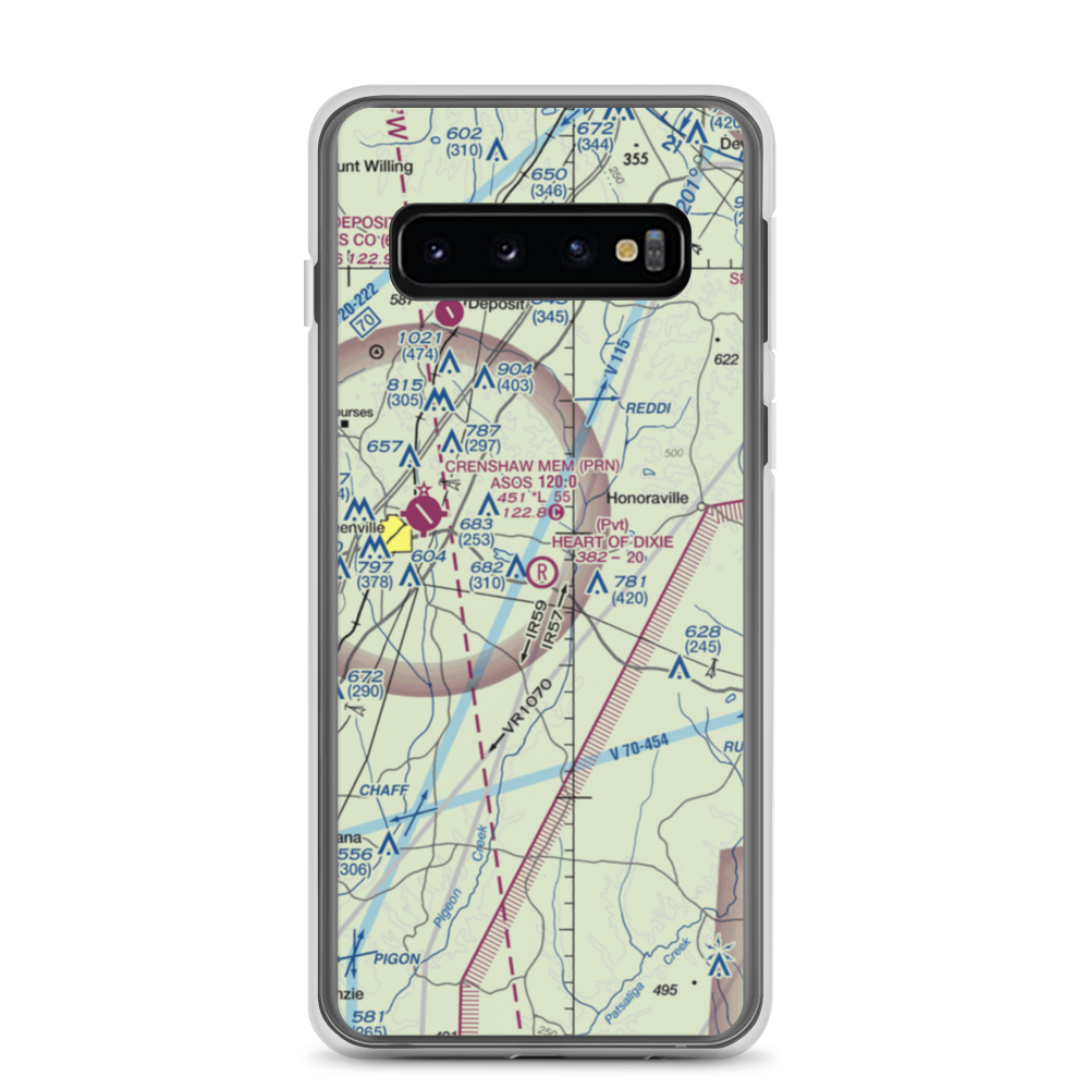 Heart of Dixie Aero Estates Airport (68AL) VFR Sectional Samsung Case Samsung Galaxy S10 model shown