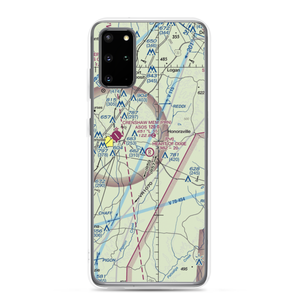 Heart of Dixie Aero Estates Airport (68AL) VFR Sectional Samsung Case Samsung Galaxy S20 Plus model shown