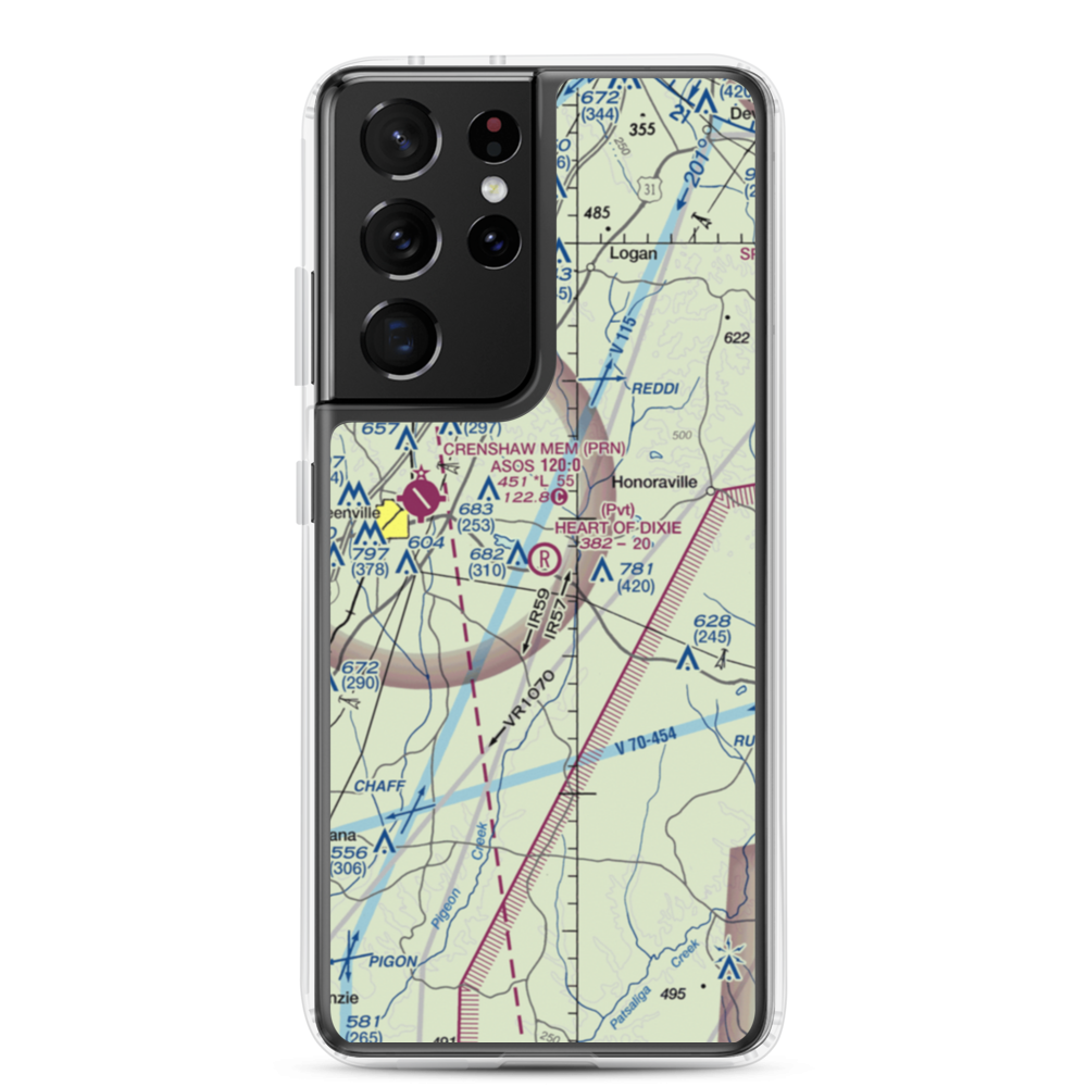 Heart of Dixie Aero Estates Airport (68AL) VFR Sectional Samsung Case Samsung Galaxy S21 Ultra model shown