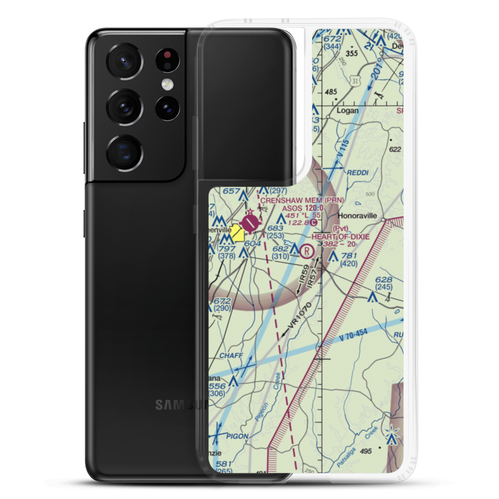 Heart of Dixie Aero Estates Airport (68AL) VFR Sectional Samsung Case Samsung Galaxy S21 Ultra model shown