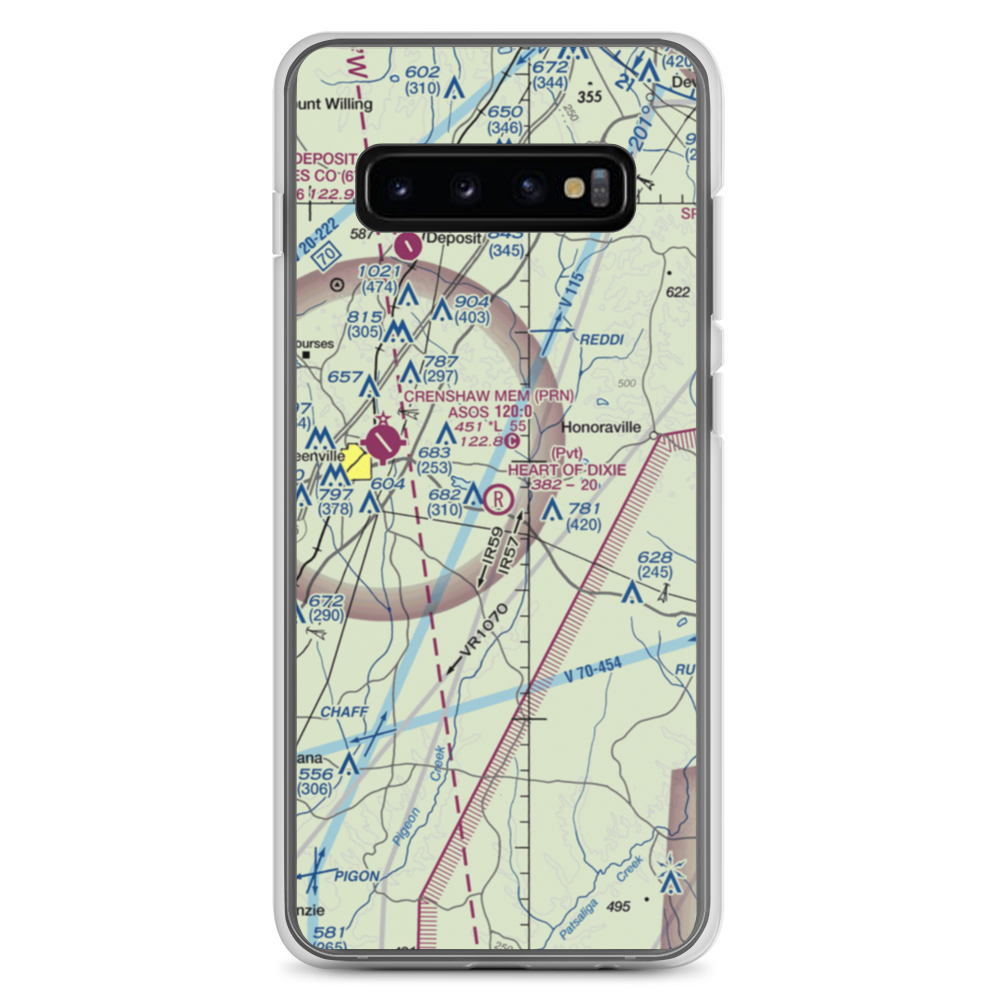 Heart of Dixie Aero Estates Airport (68AL) VFR Sectional Samsung Case Samsung Galaxy S10+ model shown