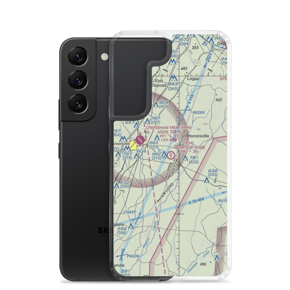 Heart of Dixie Aero Estates Airport (68AL) VFR Sectional Samsung Case Samsung Galaxy S22 model shown