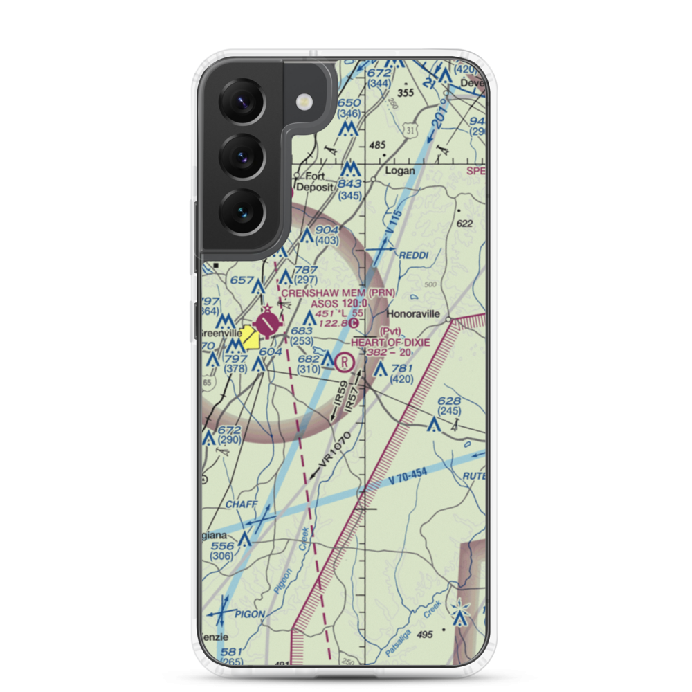 Heart of Dixie Aero Estates Airport (68AL) VFR Sectional Samsung Case Samsung Galaxy S22 Plus model shown