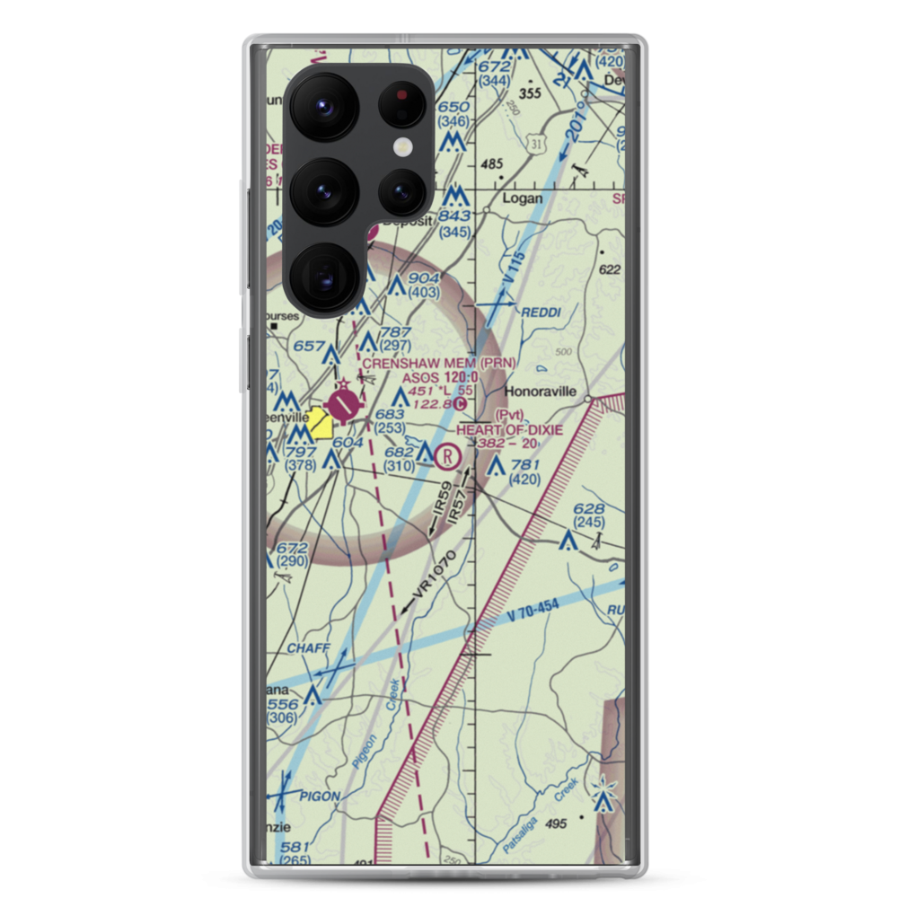 Heart of Dixie Aero Estates Airport (68AL) VFR Sectional Samsung Case Samsung Galaxy S22 Ultra model shown