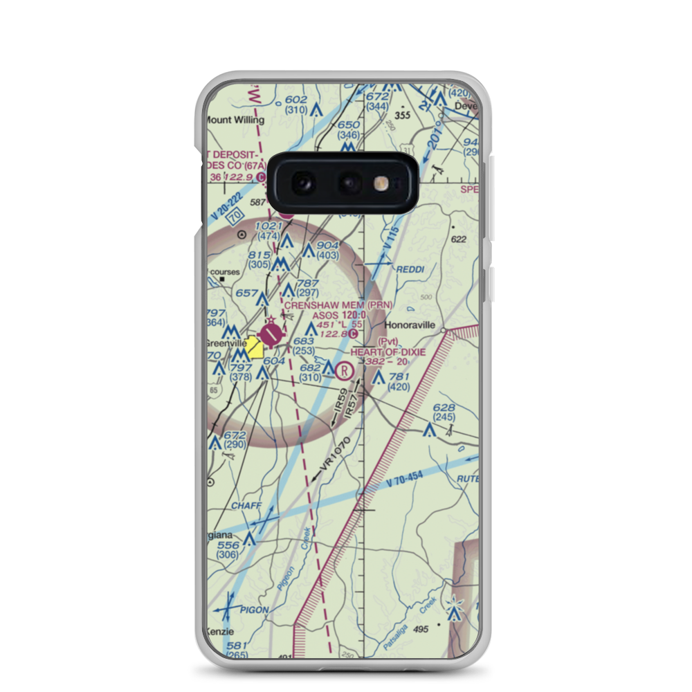 Heart of Dixie Aero Estates Airport (68AL) VFR Sectional Samsung Case Samsung Galaxy S10e model shown