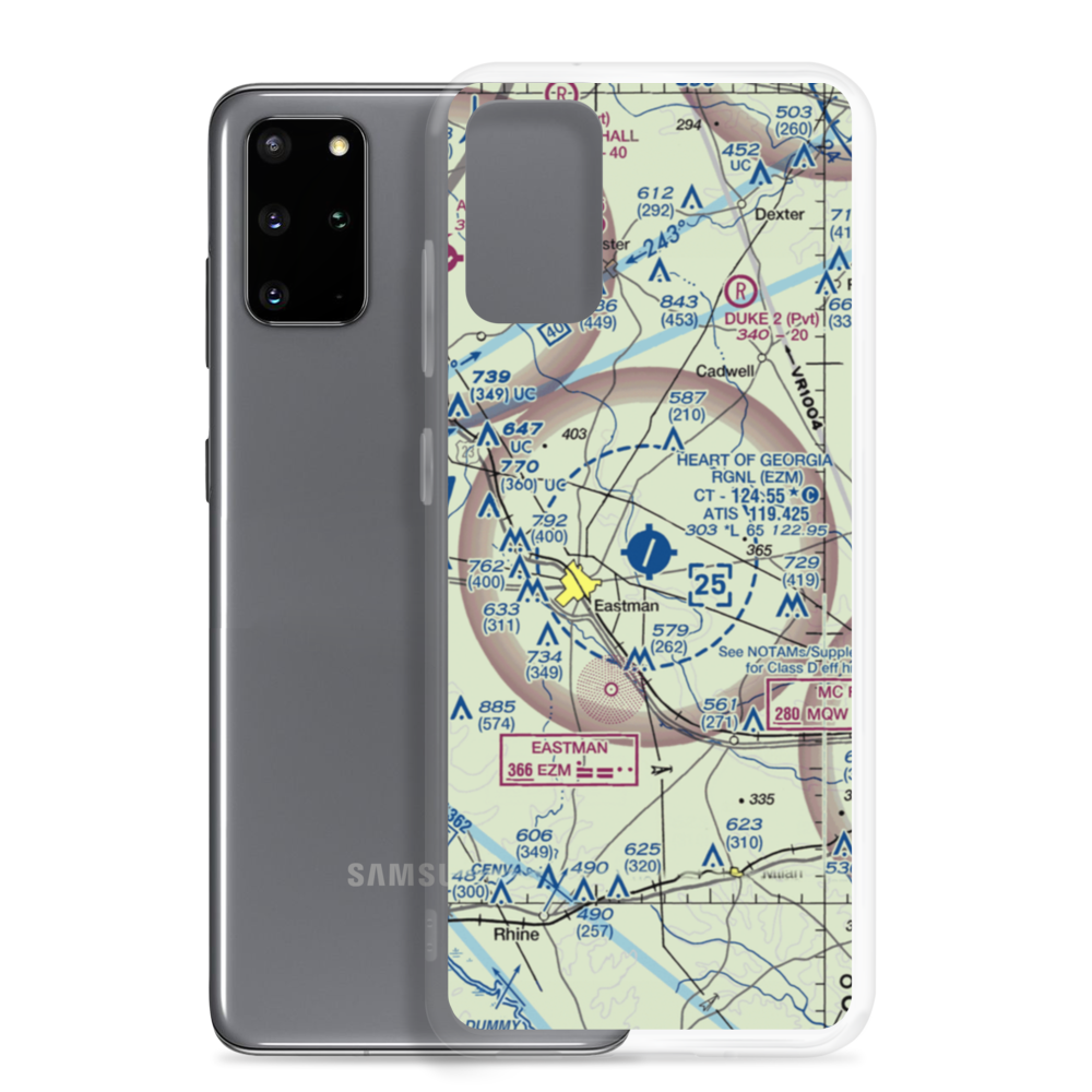Heart of Georgia Regional Airport (EZM) VFR Sectional Samsung Case Samsung Galaxy S20 Plus model shown