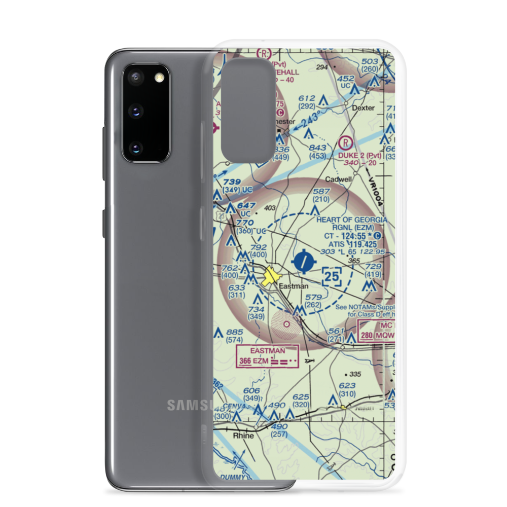 Heart of Georgia Regional Airport (EZM) VFR Sectional Samsung Case Samsung Galaxy S20 model shown