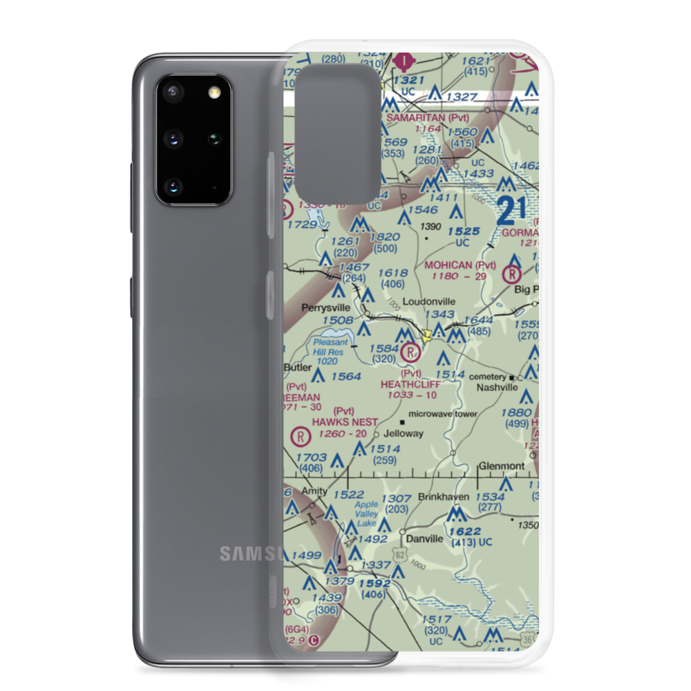 Heathcliff Airpark (7OH7) VFR Sectional Samsung Case Samsung Galaxy S20 Plus model shown