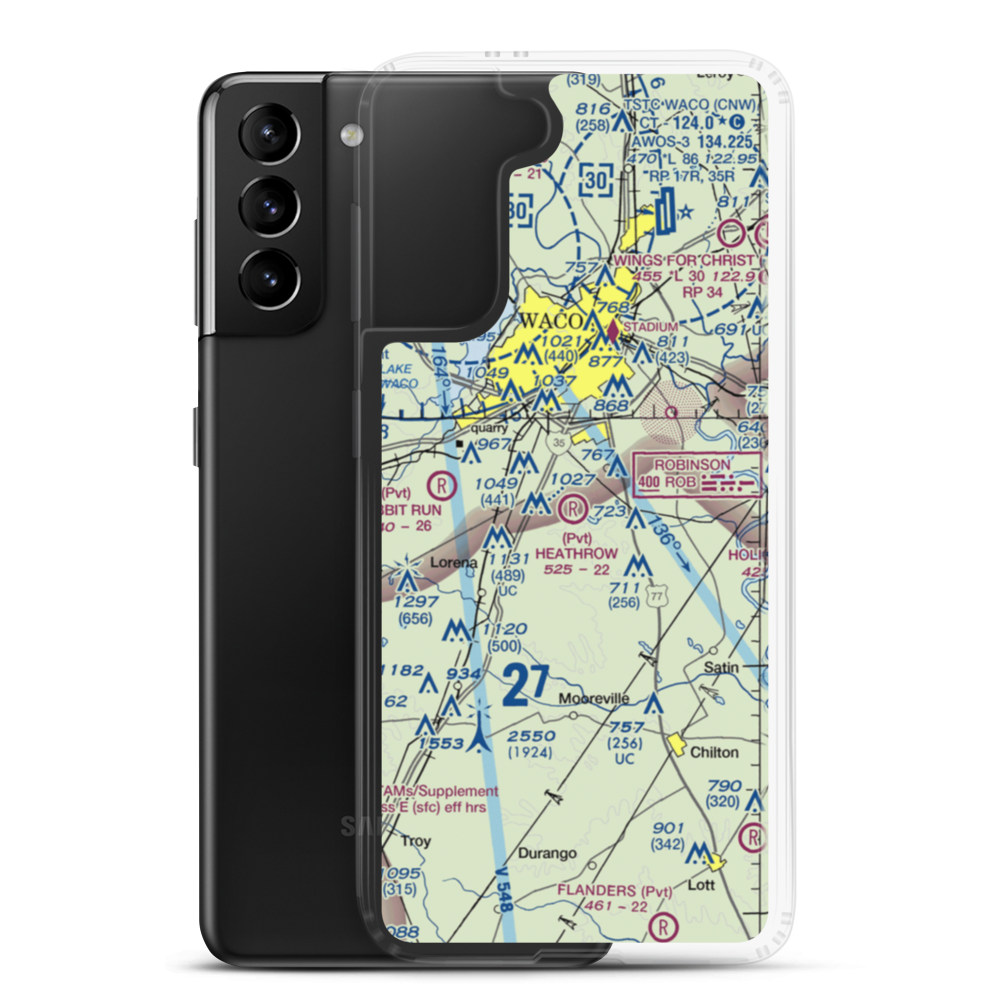 Heathrow Airport (TE17) VFR Sectional Samsung Case Samsung Galaxy S21 Plus model shown