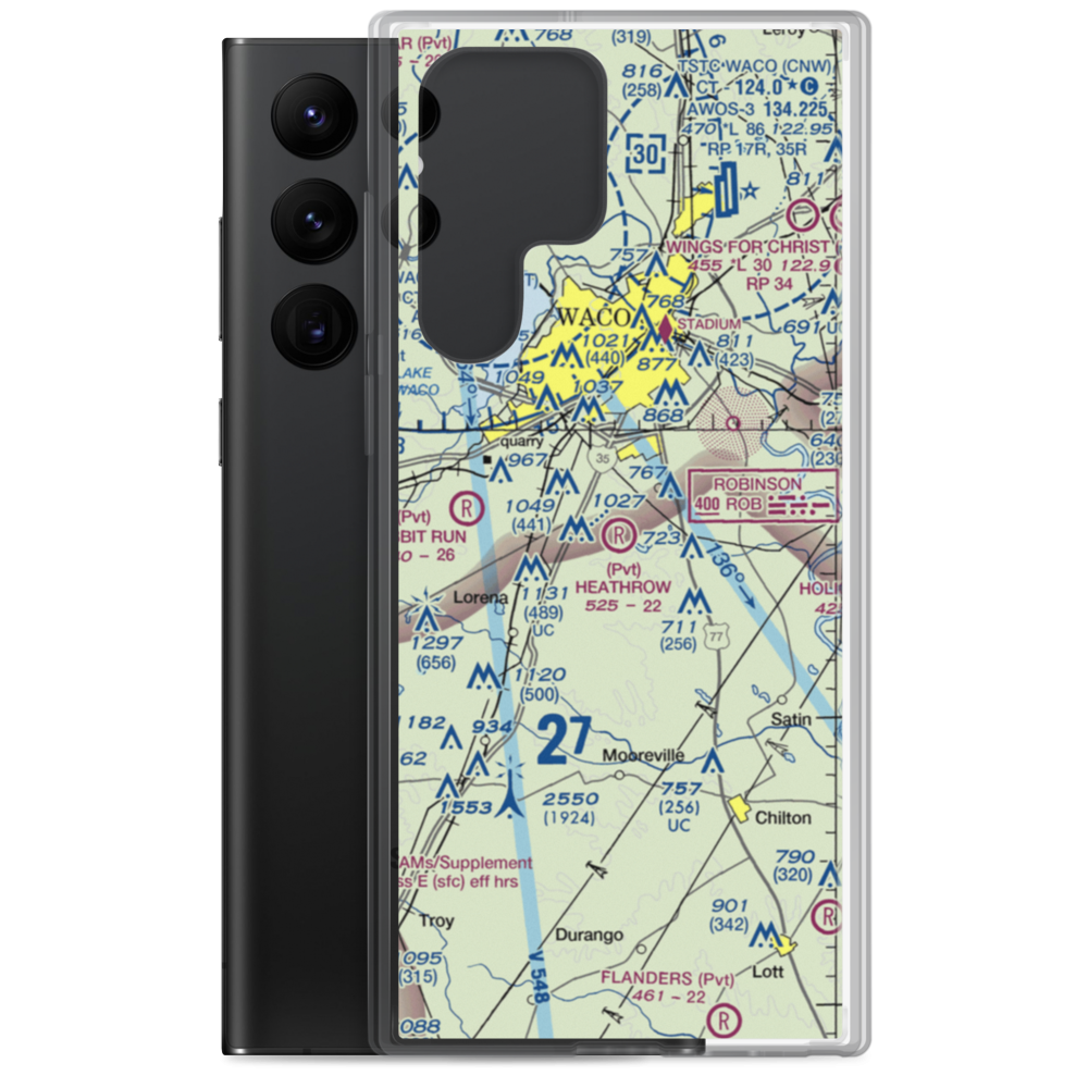 Heathrow Airport (TE17) VFR Sectional Samsung Case Samsung Galaxy S22 Ultra model shown