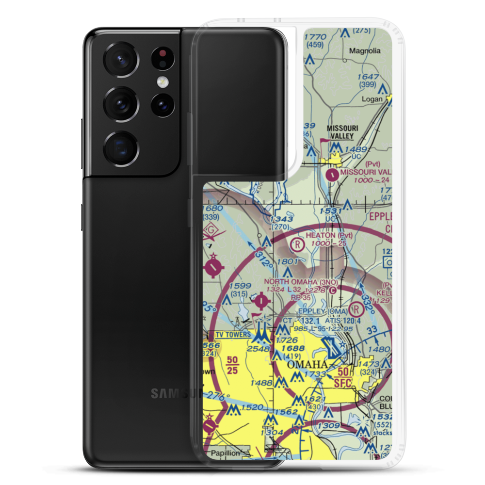 Heaton Airport (75NE) VFR Sectional Samsung Case Samsung Galaxy S21 Ultra model shown